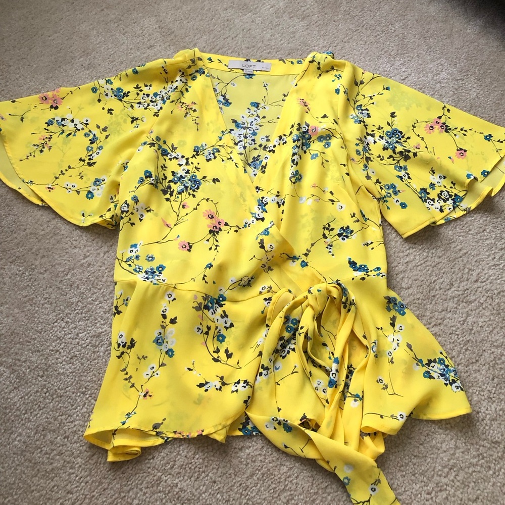 Loft wrap around blouse. Size small petite.
